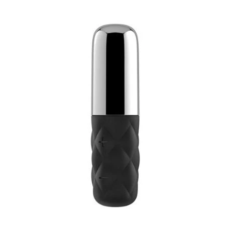 bala vibradora mini satisfyer negra y plata