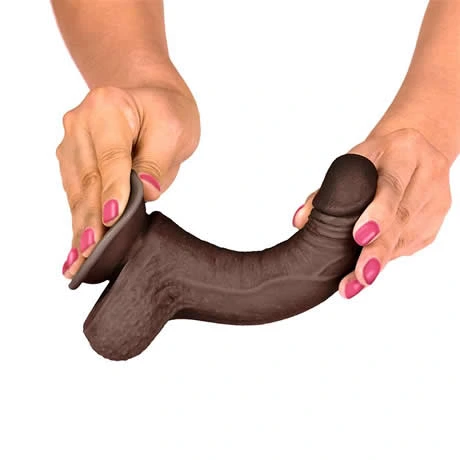 dildo realista flexible negro 18 cm slidy