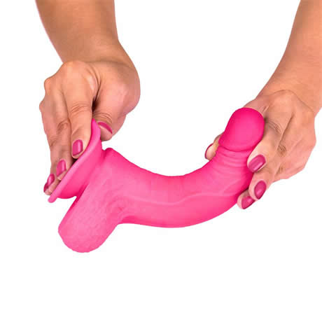 dildo realista flexible rosa chicle 18 cm slidy
