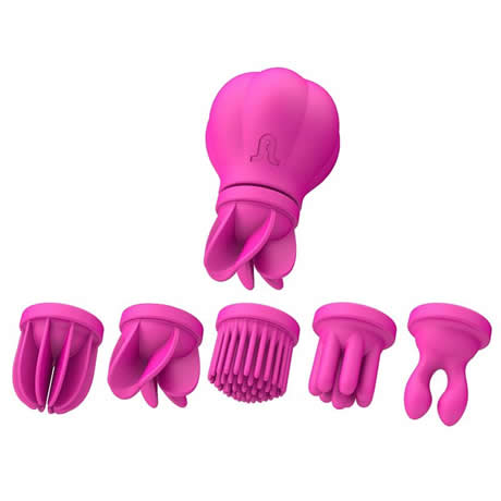 estimulador rotador caress 53 cm rosa varios cabezales