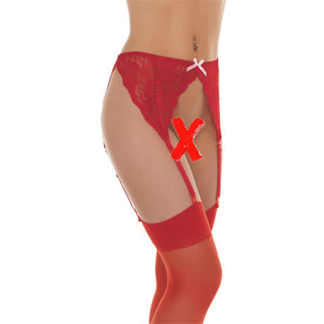 liguero de cadera con medias color rojo unica