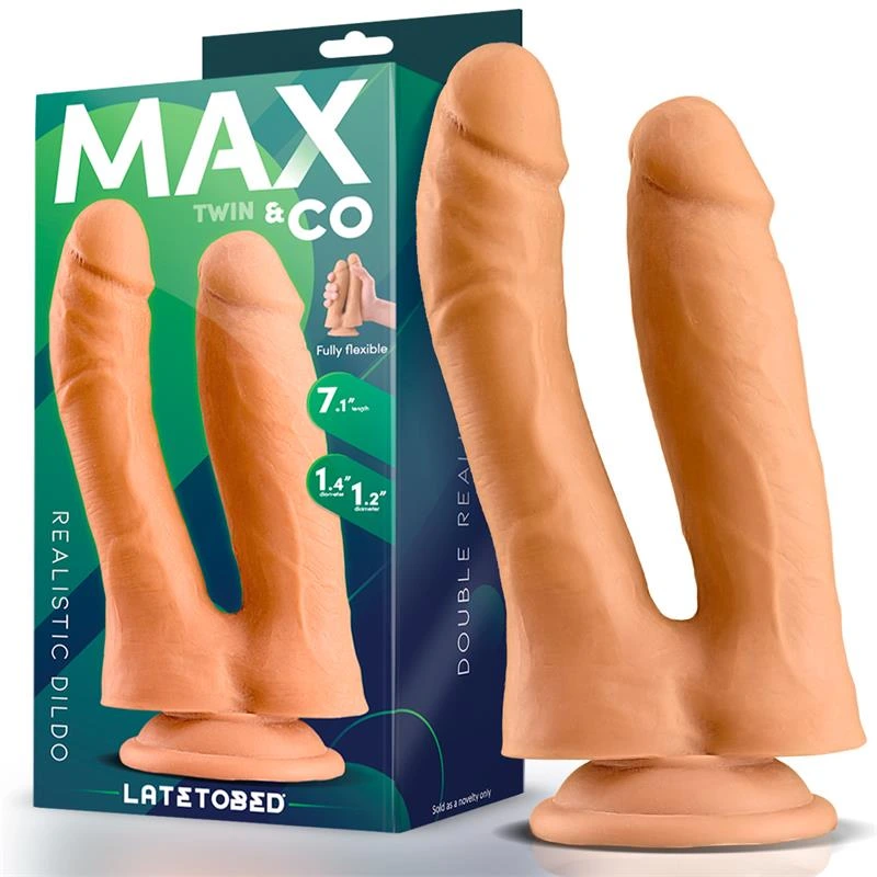 dildo doble realista 18cm natural twin