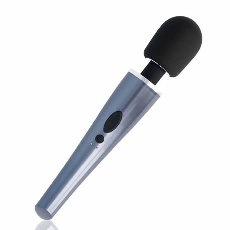 vibrador masajeador tipo microfono gris plateado blacksilver