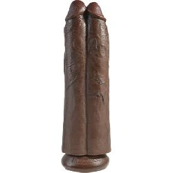 consolador doble two cocks marron 11 king cock