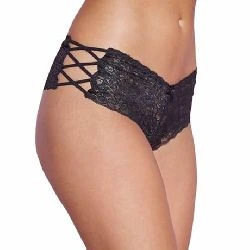 culote con bordados y entrelazado lateral queen lingerie