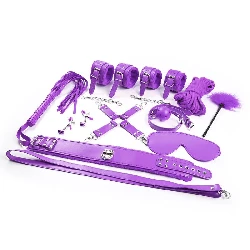 kit sexual bondage de 10 piezas purpura